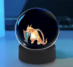 Cute Sphere Vision 3D hologram display ball with animated LED visual effects on a desktop