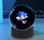 Cute Sphere Vision 3D hologram display ball with animated LED visual effects on a desktop